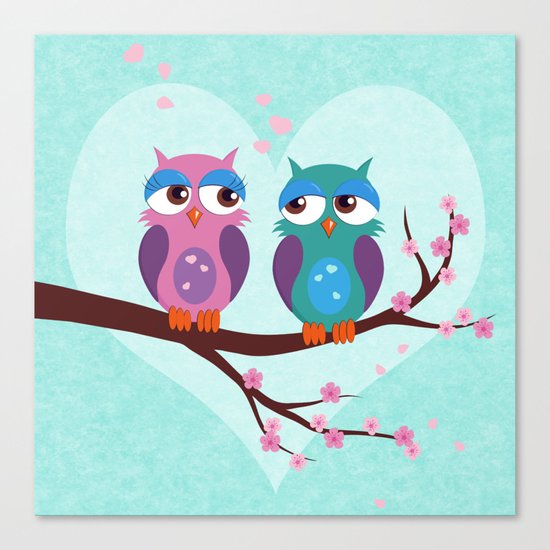 Love owls Canvas Print
