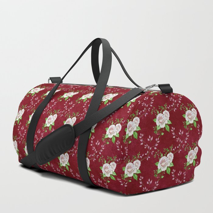 pink velvet duffle bag
