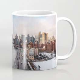 New York City Skyline and the Brooklyn Bridge | Panoramic Travel Photography in NYC Mug