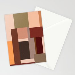 Abstract Earthy Warm Terracotta Geometry Pattern Stationery Card