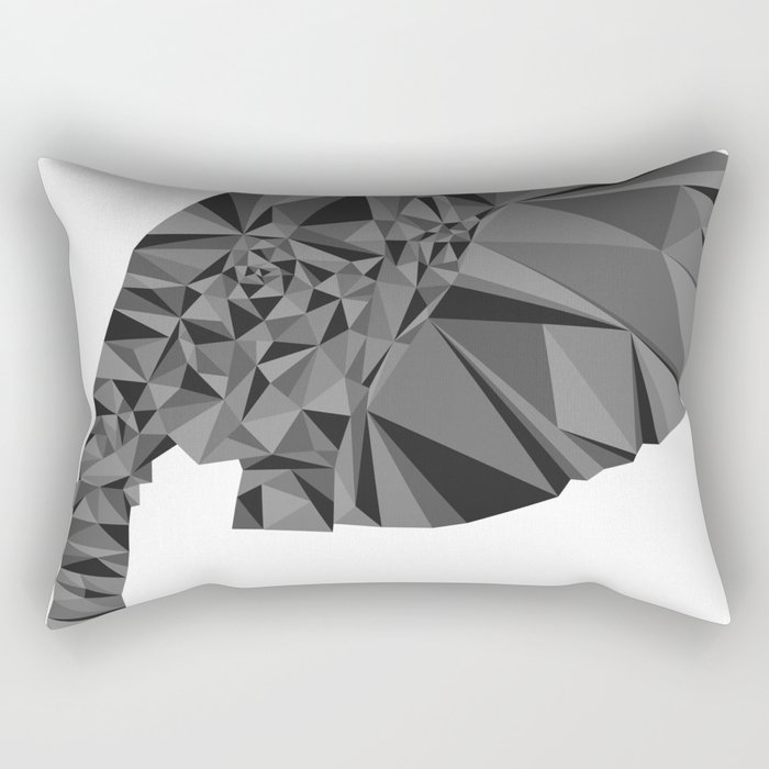 Grayscale Elephant Rectangular Pillow
