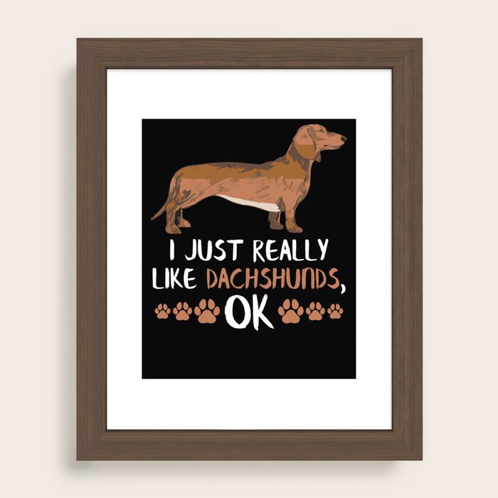Funny Weiner Dog Dachshund Gifts Cute Dog Lovers Framed Art