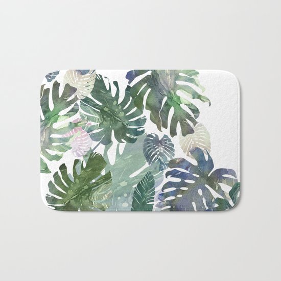 tropical leaves collab Bath Mat