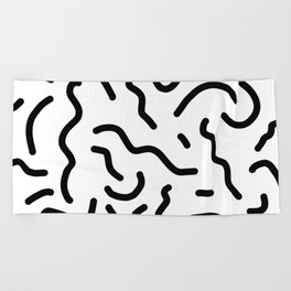 Funky squiggly lines Beach Towel