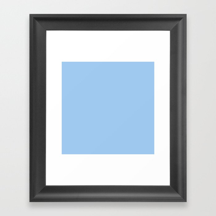 BABY BLUE EYES color. Light pastel solid color Framed Art Print