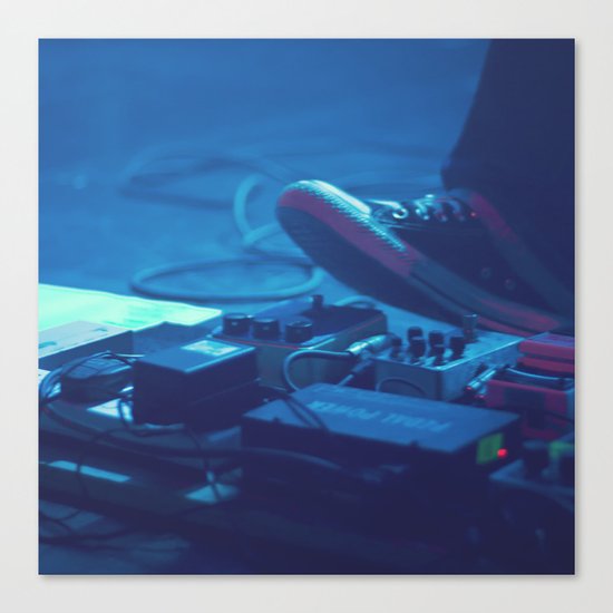 Stompboxes (Indie rock music concert, Stumping on effects pedals) Canvas Print