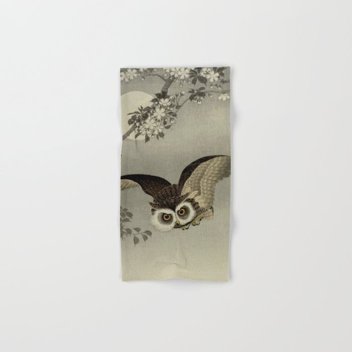 Japanese Owl and Moon Hand & Bath Towel