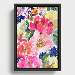 cool peonies Framed Canvas