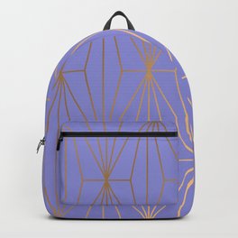 Dark Pastel Purple Gold Geometric Pattern Backpack