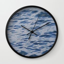 Deep blue wavy water Wall Clock