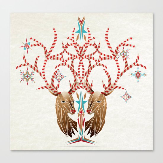 christmas deer Canvas Print