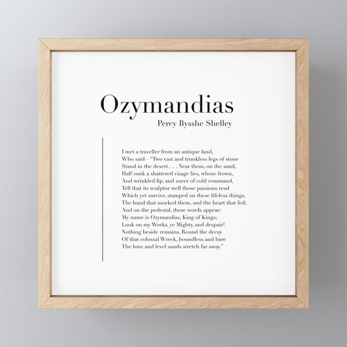 Ozymandias by Percy Bysshe Shelley Framed Mini Art Print