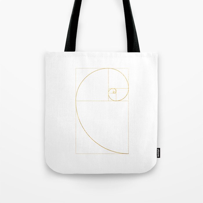 Golden Ratio Sacred Fibonacci Spiral Tote Bag