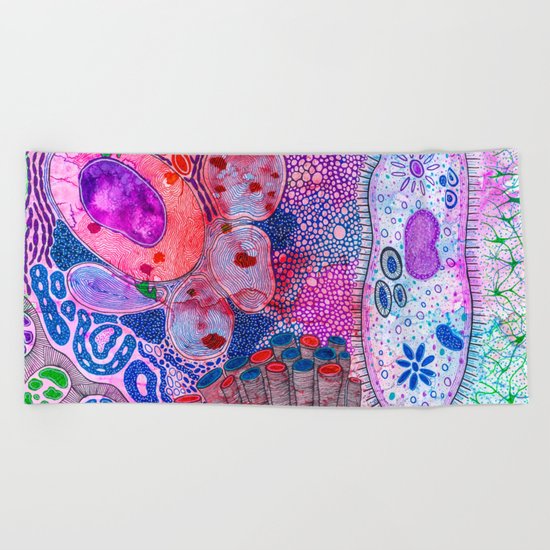 Bacterial world Beach Towel