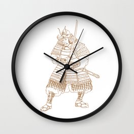 Bushi Samurai Warrior Drawing Wall Clock