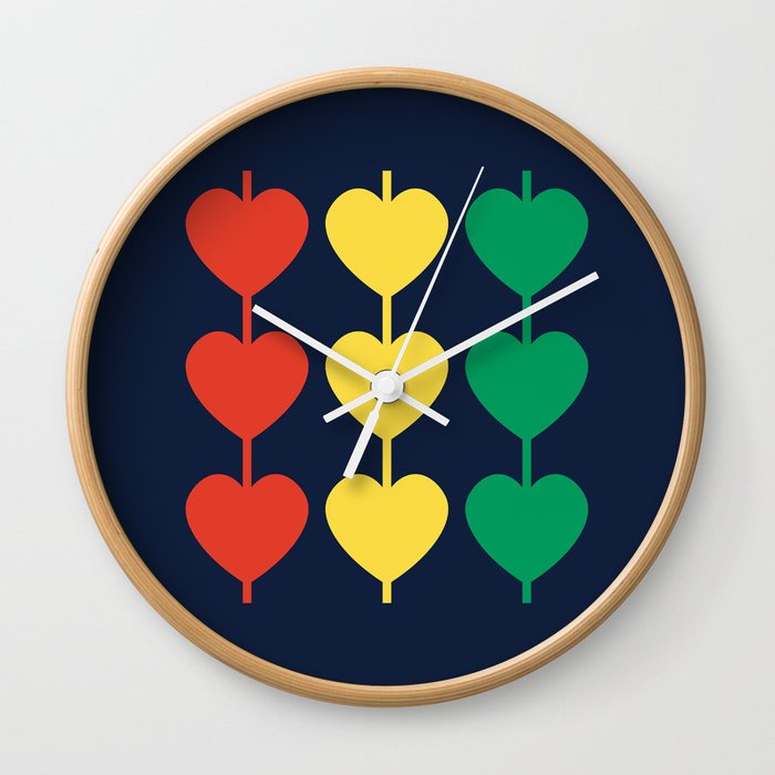 Bright & Bold Heart Strings Wall Clock