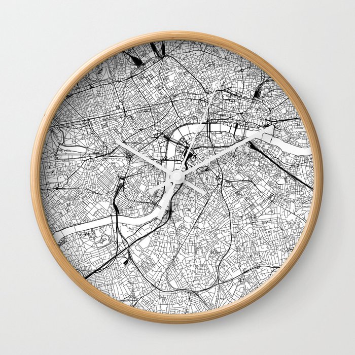 London White Map Wall Clock