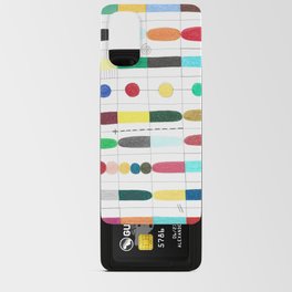 Colorful path. Abstract geometric colorful grid colored pencil whimsical original drawing of mysterious snake. Android Card Case