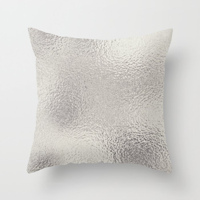 Simply Metallic in Silver Throw Pillow