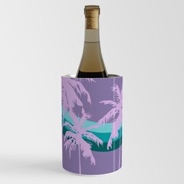 Purple Retro Minimalistic Vintage Palm Tree Design  Wine Chiller