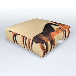 Classical Master Piece Circa 1762  Rockingham Mares and Foals by George Stubbs Outdoor Floor Cushion