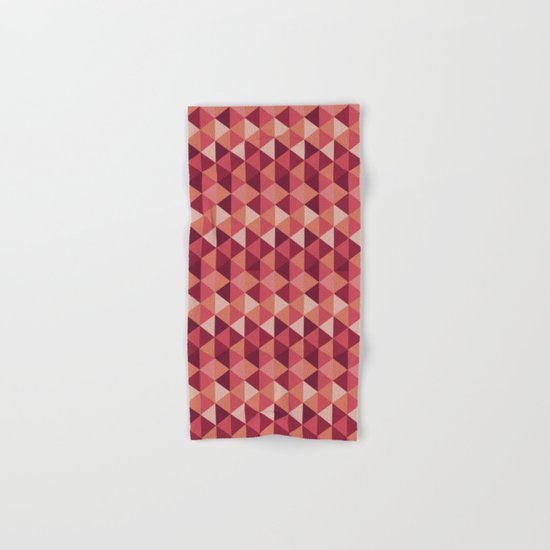 Red Mosaic Hand & Bath Towel