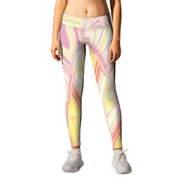Beautiful Happy Pink And Yellow Abstract Leggings