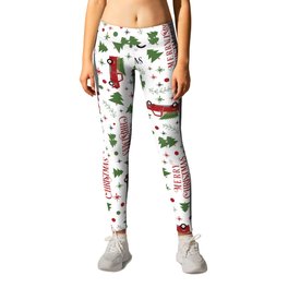 Merry Christmas Red Vintage Truck with Tree Leggings | Redtruck, Vintage, Graphicdesign, Greenandred, Christmastree, Truck, Merrychristmas, Holidaytruck, Christmasdesign, Holidays 