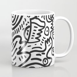 Graffiti Black and White Monsters are waiting for Halloween Coffee Mug