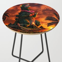 Rocking the Island - Tiki Art Hula Godzilla Side Table