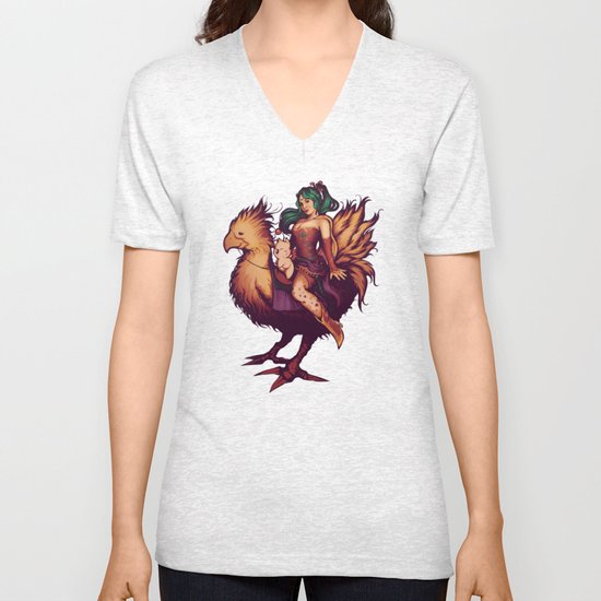 Mog's Chocobo Riding Club Unisex V-Neck