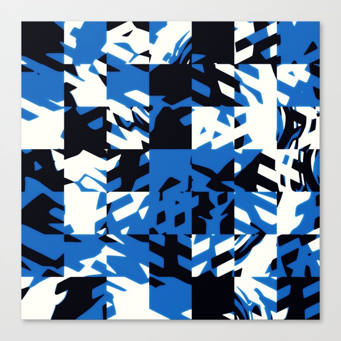 Blue Digital Abstract  Canvas Print