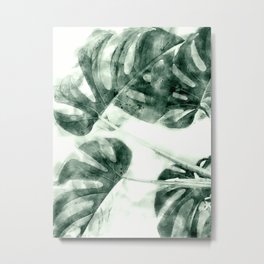 Monstera Watercolor 01 Metal Print | Floral, Plant, Leaves, Watercolor, Botanical, Monstera, Digital, Leaf, Painting 