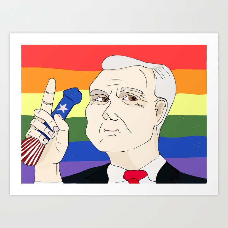 Mike Pence And His Pocket Rocket Art Print By Laurakgiron Society6
