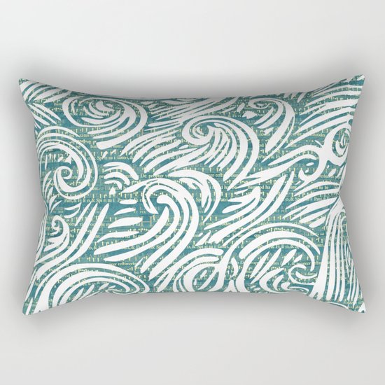 Music waves zen art print Rectangular Pillow
