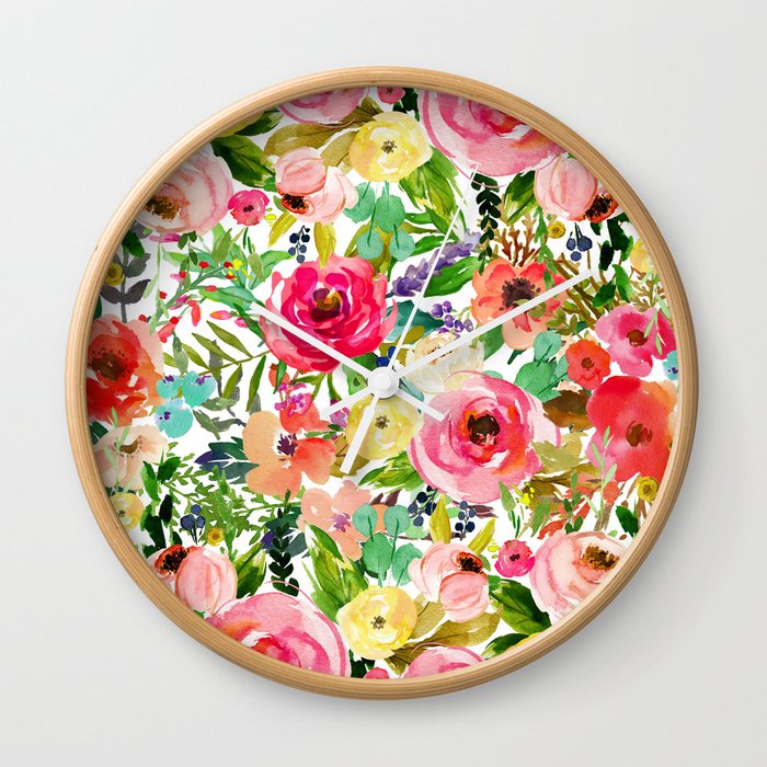 Floral Garden Collage Wall Clock