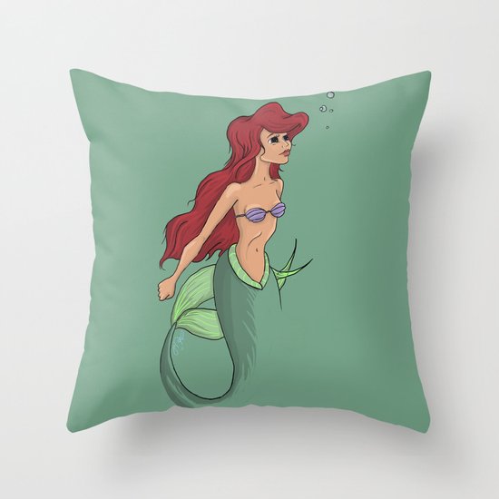 The Miniature Mermaid Throw Pillow