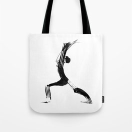 Moder black and white, minimalist ink figure yoga drawing, yoga illustration, yoga pose, yoga art Tote Bag