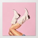 These Boots - Glitter Pink Canvas Print