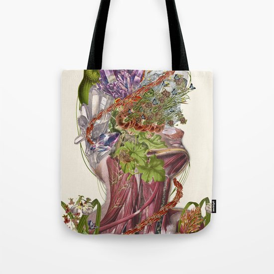 "crowned" anatomical collage art by bedelgeuse Tote Bag