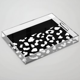 Black & White Leopard Print Acrylic Tray