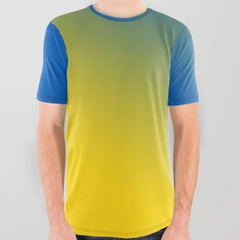 Blue and Yellow Solid Colors Ukraine Flag Colors Gradient 4 100% Commission Donated To IRC Read Bio All Over Graphic Tee