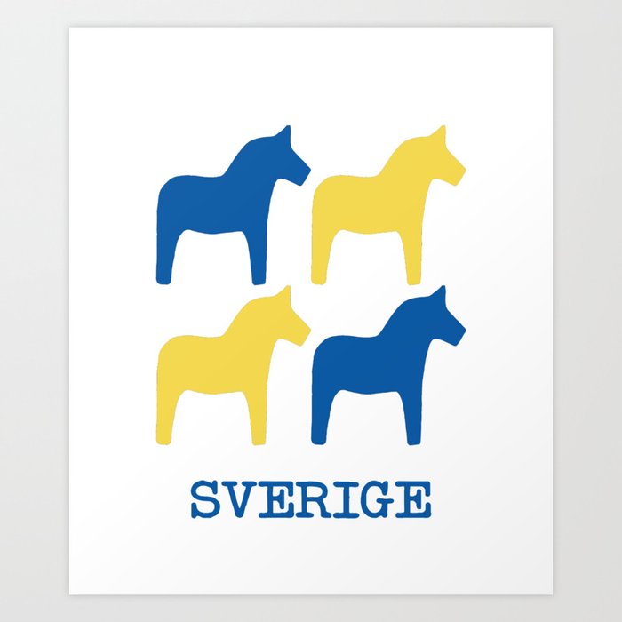 Sweden Dala Horse Art Print