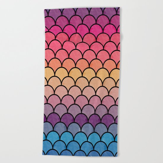 Watercolor Lovely Pattern CI Beach Towel