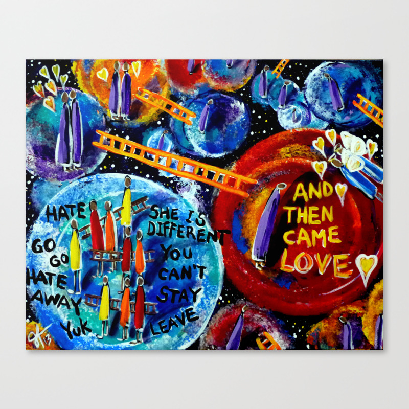 Then Came Love Bullying Lgbt Gay Children Speak Truth Lesbian Smart Nerds Different Peace Friendship Canvas Print By Jackie Carpenter Art Society6