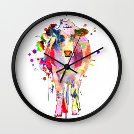 Colored Cow Wall Clock