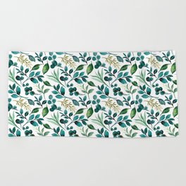 Vintage Leaves Fall Collection Beach Towel