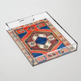Antique Medallion Carpet, Vintage Pastel Kilim Persian Rug Anatolia Acrylic Tray