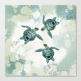 Swimming Together 3 - Sea Turtle  Canvas Print