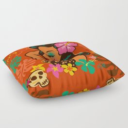 Tropical Tiki Girl Floor Pillow
